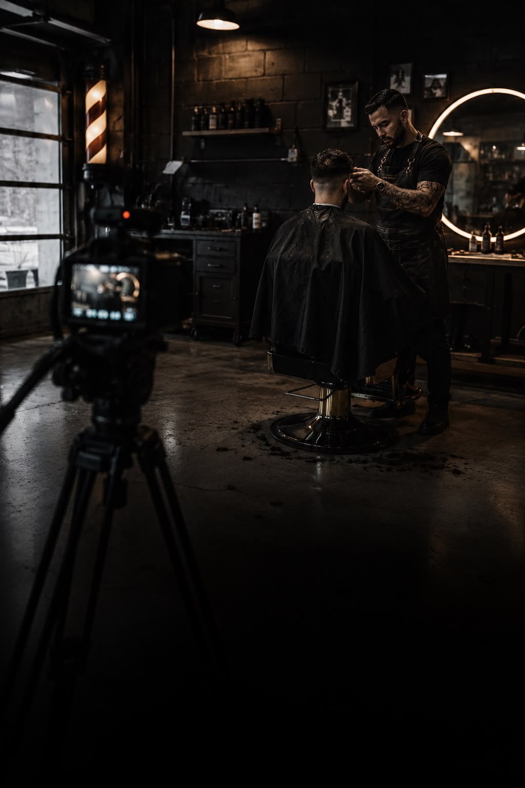 Barber at work